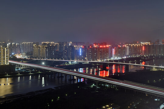 泉州晋江城市建筑风光夜景