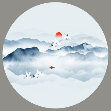 新中式山水裝飾畫