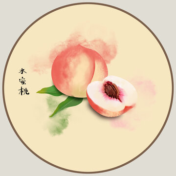 桃子插画