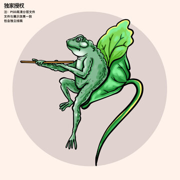 坐在蓮葉上的青蛙