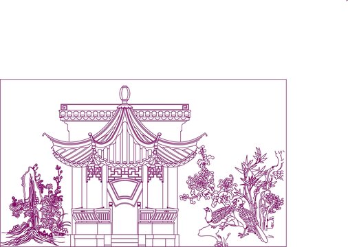 菊花亭子野雞圖