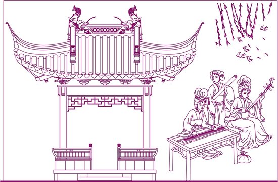 亭子侍女歌舞圖