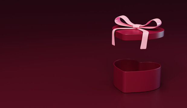 心形礼物盒3D情人节礼物表白