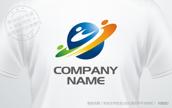 科技人才logo宇宙环绕地球