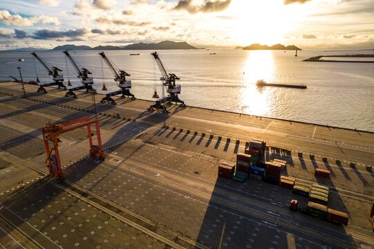 珠海金湾高栏港珠海港码头航拍