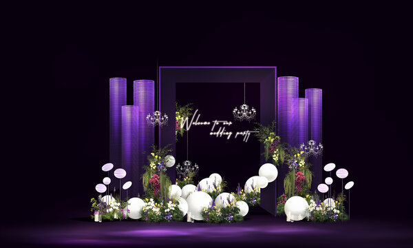 暗紫色婚礼效果图