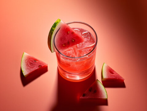 西瓜汁夏季冷饮摄影图
