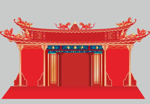 潮汕建筑矢量圖