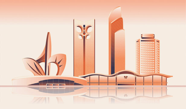 濰坊地標(biāo)建筑插畫
