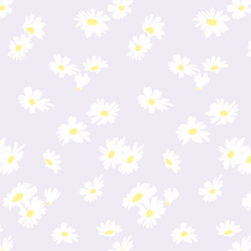 淺紫底米色小雛菊