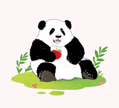 國寶大熊貓成和花
