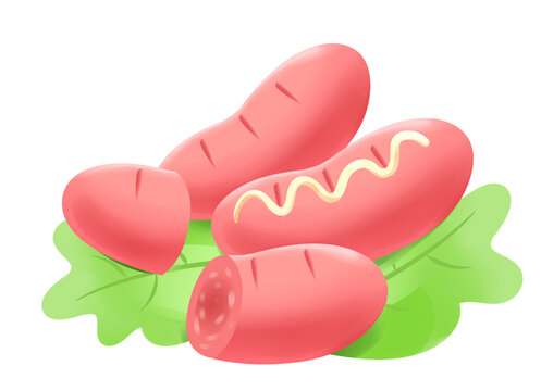 臺(tái)式烤香腸插畫(huà)