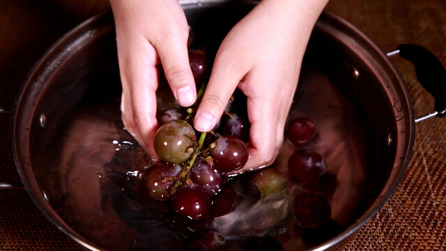 清洗葡萄珠葡萄果粒