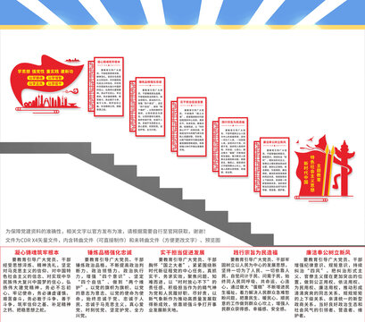 思想主題教育樓梯文化墻