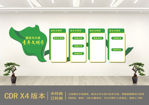 創(chuàng)青年文明號(hào)文化墻