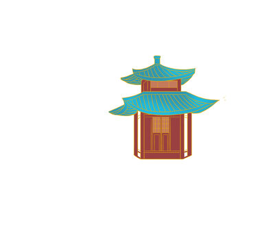 古風國潮風涼亭園林建筑