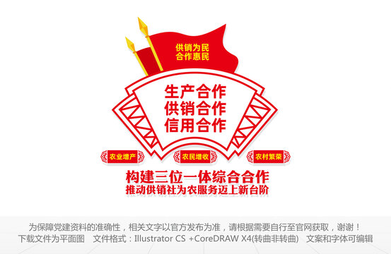 供銷合作社三位一體文化墻
