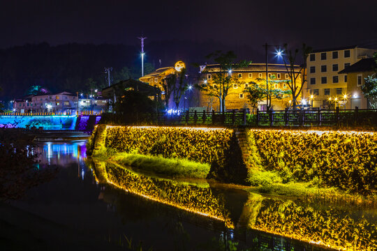 福建永定土楼夜景