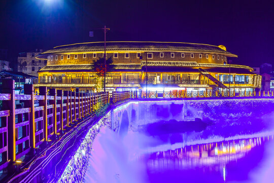 福建永定土楼夜景