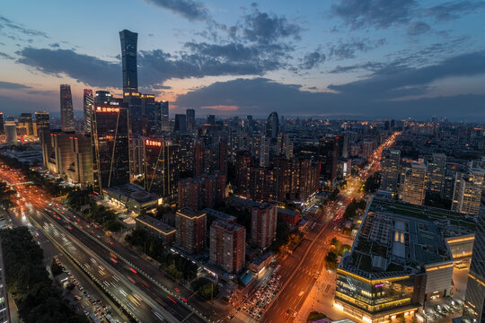 北京国贸CBD城市夜景