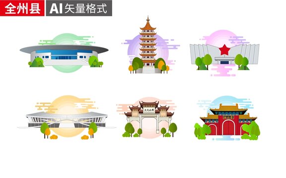 全州縣著名地標建筑景點素材