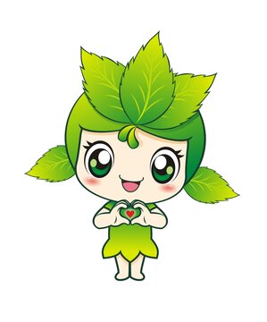 卡通可愛小綠葉女精靈