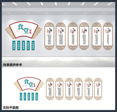 食堂文化背景墻設計