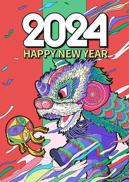 2024国潮新年海报