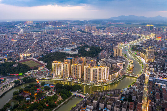 陆丰城市蓝调夜景