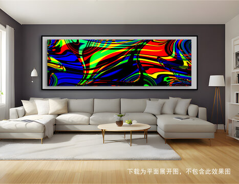 抽象混色線條裝飾畫