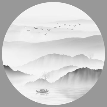 水墨山水画