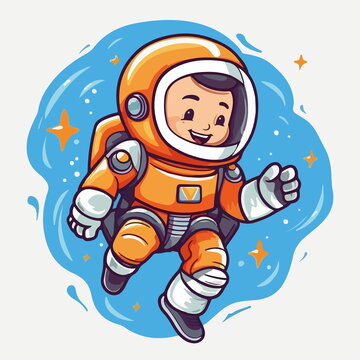 手繪卡通太空人