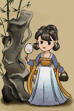 古風(fēng)卡通女子