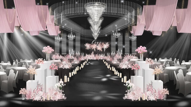 韩式水晶粉色婚礼