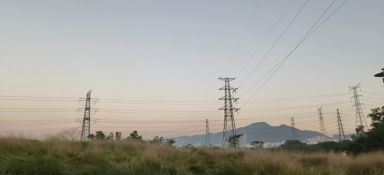 深圳石岩陌上花公园日落