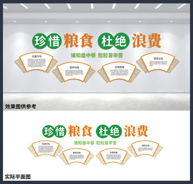 珍惜糧食杜絕浪費(fèi)食堂背景墻