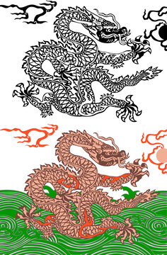 九龍壁花紋龍紋