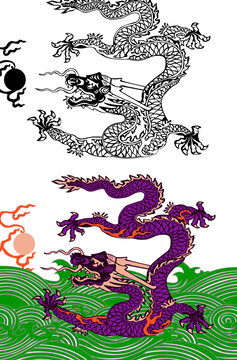 九龍壁龍紋素材