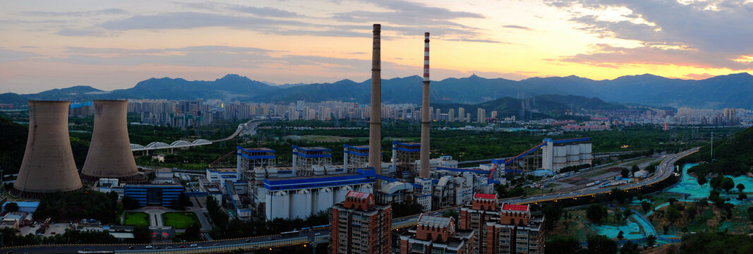 北京首钢园全景日落