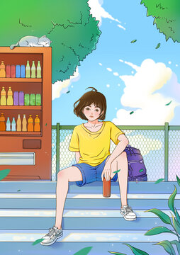 樓梯上的女孩