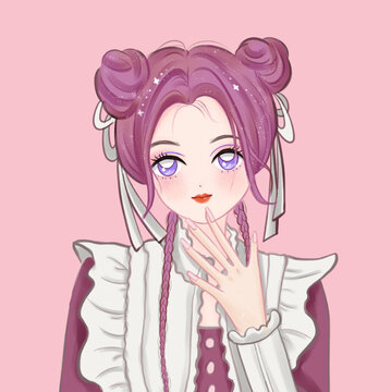 紫色文創(chuàng)人物女孩插畫包裝海報(bào)