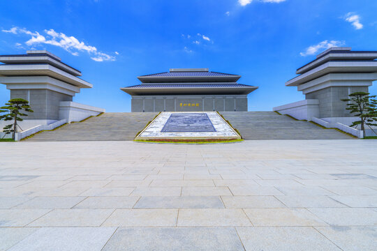 青州博物馆前的广场石板地面