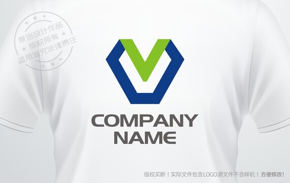 V字母logo字母V设计标志