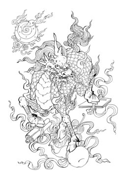 麒麟線稿
