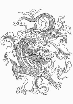 青龍線稿