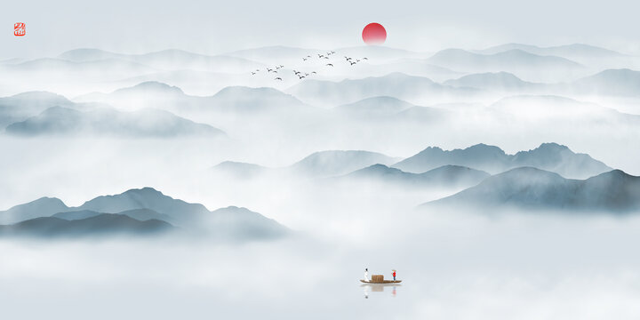 水墨山水畫