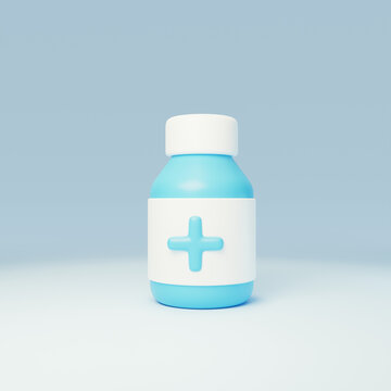 健康醫(yī)藥病人用藥藥瓶藥品3D
