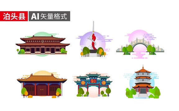 泊頭縣著名地標建筑景點素材