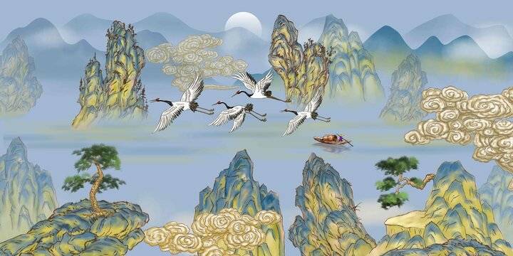 國潮山水畫