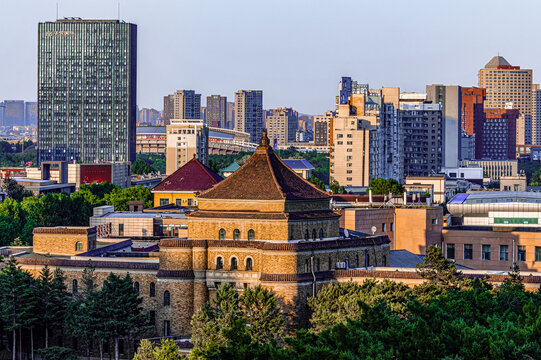 夏日里的中国长春城市景观